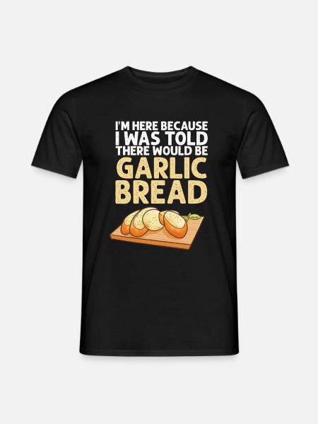 Knoblauch Knoblauchbrot Essen Geschenk - Männer T-Shirt - Schwarz