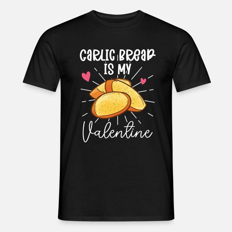 Knoblauch Knoblauchbrot Essen Geschenk - Männer T-Shirt - Schwarz