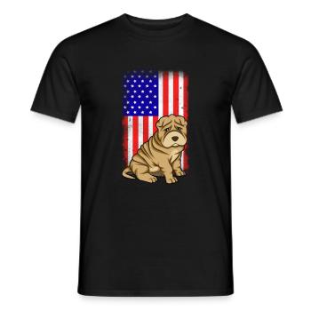Shar Pei chinois - T-shirt homme - noir - Devant - AI Model Male 178 light (178cm)