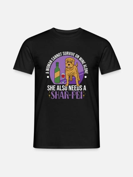Chinese Shar Pei - Männer T-Shirt - Schwarz