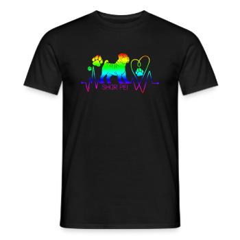 Shar Pei chinois - T-shirt homme - noir - Devant - AI Model Male 178 light (178cm)