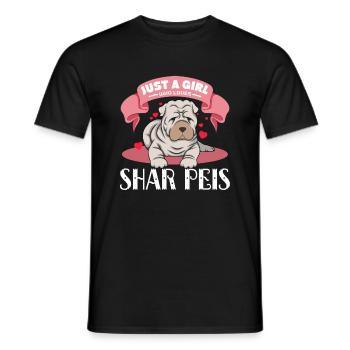 Chinese Shar Pei - Männer T-Shirt - Schwarz - Vorne - AI Model Male 178 light (178cm)