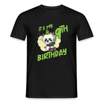 It's my 9th birthday panda - Men's T-Shirt - black - Front - AI Model Male 178 light (178cm)