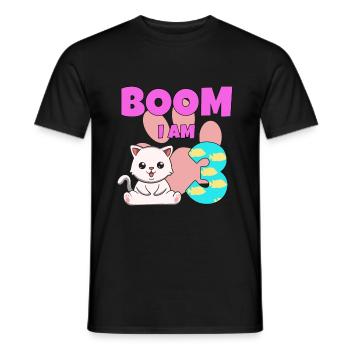 3rd birthday cat - Men's T-Shirt - black - Front - AI Model Male 178 light (178cm)