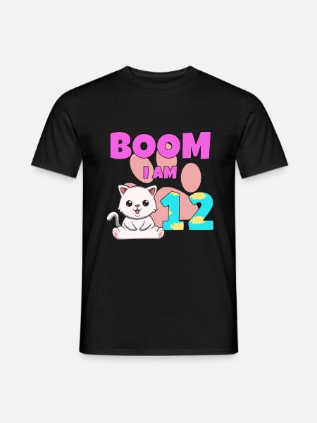 Chat de 12e anniversaire - T-shirt homme - noir