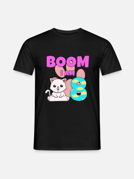 8th birthday cat - Men's T-Shirt - black