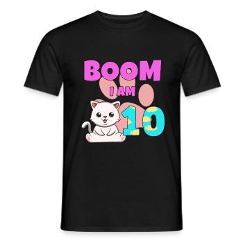 10th birthday cat - Men's T-Shirt - black - Front - AI Model Male 178 light (178cm)