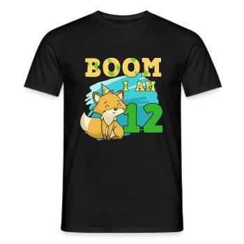 12th birthday cat - Men's T-Shirt - black - Front - AI Model Male 178 light (178cm)