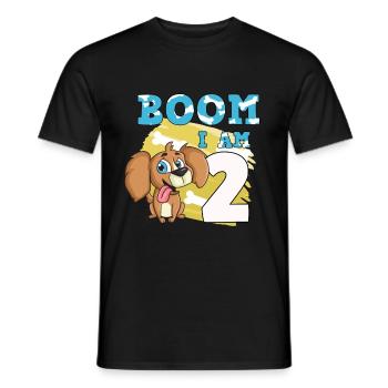 2nd birthday dog - Men's T-Shirt - black - Front - AI Model Male 178 light (178cm)