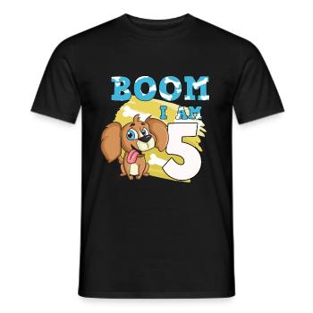 5. Geburtstag Hund - Männer T-Shirt - Schwarz - Vorne - AI Model Male 178 light (178cm)
