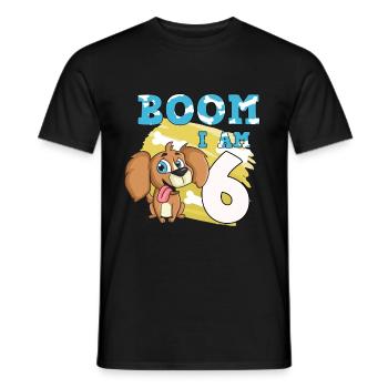 6. Geburtstag Hund - Männer T-Shirt - Schwarz - Vorne - AI Model Male 178 light (178cm)