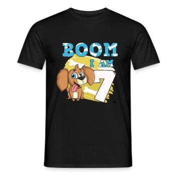 7. Geburtstag Hund - Männer T-Shirt - Schwarz - Vorne - AI Model Male 178 light (178cm)