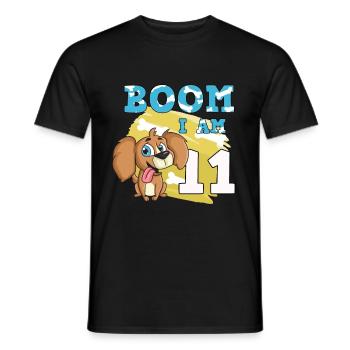 11th birthday dog - Men's T-Shirt - black - Front - AI Model Male 178 light (178cm)