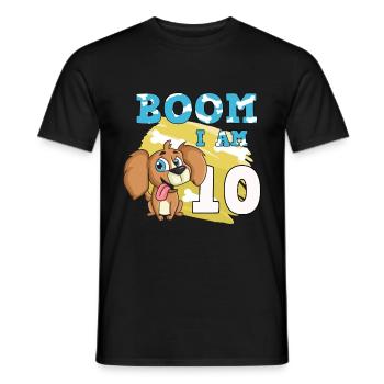 10th birthday dog - Men's T-Shirt - black - Front - AI Model Male 178 light (178cm)