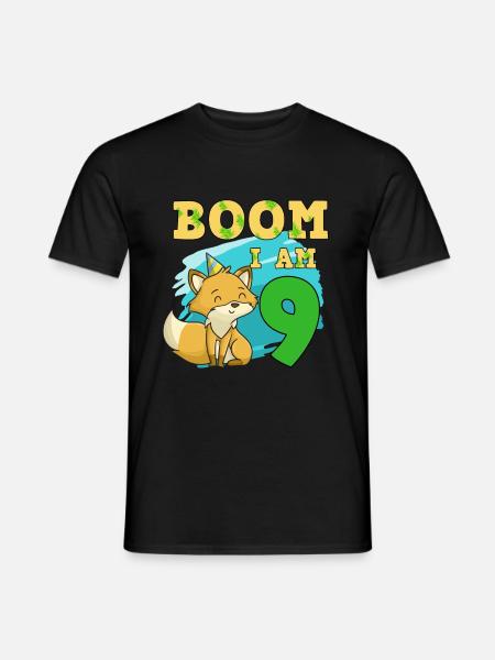 9th birthday fox - Men's T-Shirt - black