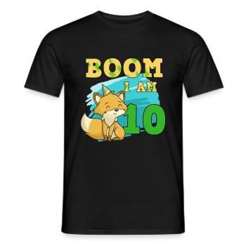 10th birthday fox - Men's T-Shirt - black - Front - AI Model Male 178 light (178cm)