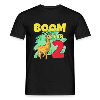 2nd birthday giraffe - Men's T-Shirt - black - Front - AI Model Male 178 light (178cm)