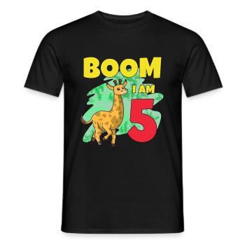 5. Geburtstag Giraffe - Männer T-Shirt - Schwarz - Vorne - AI Model Male 178 light (178cm)