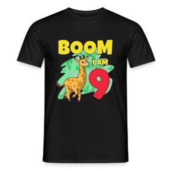 9th birthday giraffe - Men's T-Shirt - black - Front - AI Model Male 178 light (178cm)
