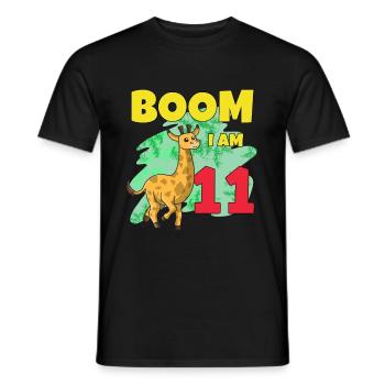 Girafe de 11e anniversaire - T-shirt homme - noir - Devant - AI Model Male 178 light (178cm)