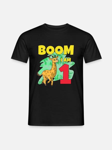 1st birthday giraffe - Men's T-Shirt - black