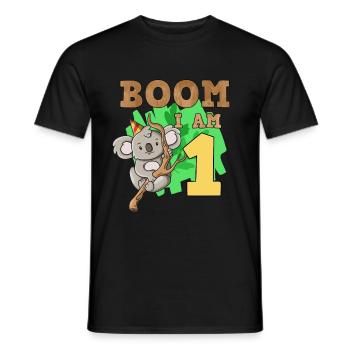 1er anniversaire koala - T-shirt homme - noir - Devant - AI Model Male 178 light (178cm)