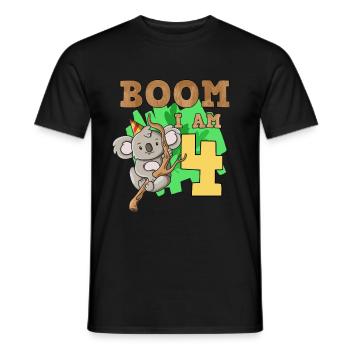 4th birthday koala - Men's T-Shirt - black - Front - AI Model Male 178 light (178cm)