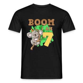 7ème anniversaire Koala - T-shirt homme - noir - Devant - AI Model Male 178 light (178cm)