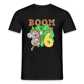 6ème anniversaire koala - T-shirt homme - noir - Devant - AI Model Male 178 light (178cm)