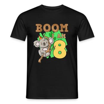 8th birthday koala - Men's T-Shirt - black - Front - AI Model Male 178 light (178cm)