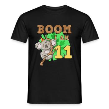 11e anniversaire koala - T-shirt homme - noir - Devant - AI Model Male 178 light (178cm)