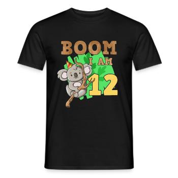12th birthday koala - Men's T-Shirt - black - Front - AI Model Male 178 light (178cm)