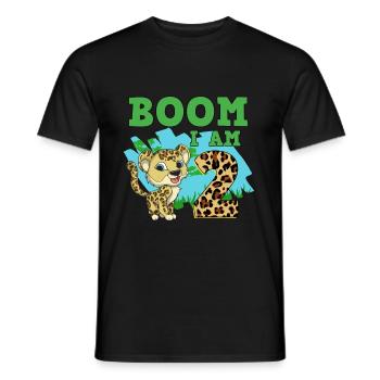 2nd birthday leopard - Men's T-Shirt - black - Front - AI Model Male 178 light (178cm)