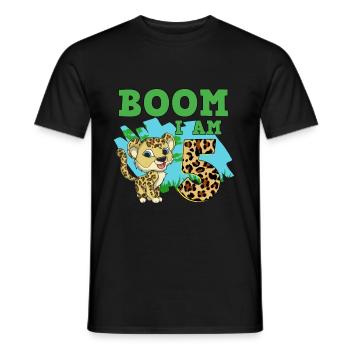 5. Geburtstag Leopard - Männer T-Shirt - Schwarz - Vorne - AI Model Male 178 light (178cm)
