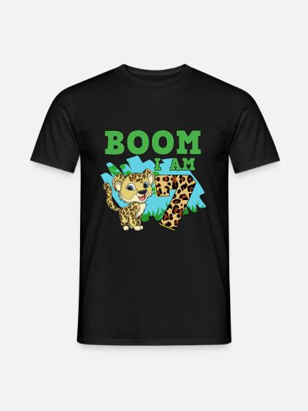 7th birthday leopard - Men's T-Shirt - black