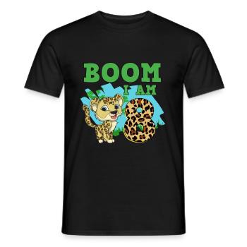 8e anniversaire Léopard - T-shirt homme - noir - Devant - AI Model Male 178 light (178cm)