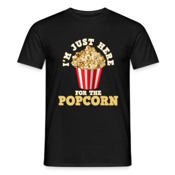 I'm only here for the popcorn - Men's T-Shirt - black - Front - AI Model Male 178 light (178cm)