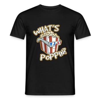 Whats Poppin - Männer T-Shirt - Schwarz - Vorne - AI Model Male 178 light (178cm)