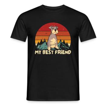 Miniature Schnauzer - T-shirt homme - noir - Devant - AI Model Male 178 light (178cm)