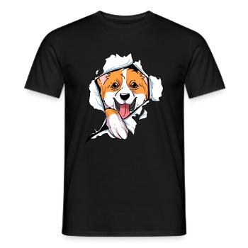 Corgi gallois - T-shirt homme - noir - Devant - AI Model Male 178 light (178cm)