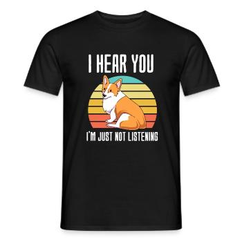 Corgi gallois - T-shirt homme - noir - Devant - AI Model Male 178 light (178cm)