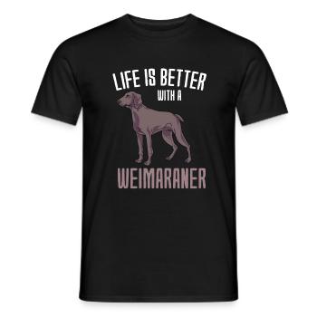 Weimaraner - T-shirt homme - noir - Devant - AI Model Male 178 light (178cm)
