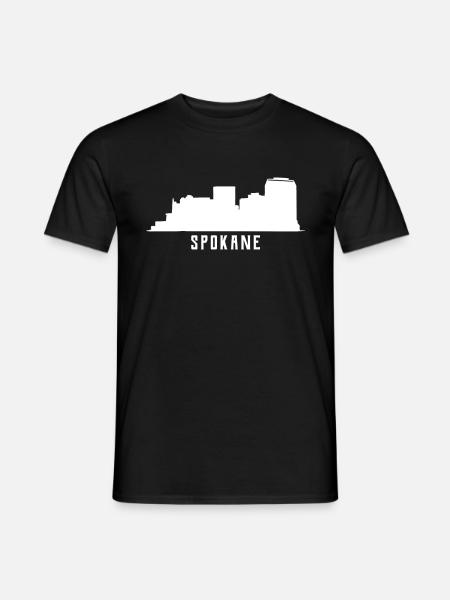 Spokane Skyline - Männer T-Shirt - Schwarz