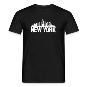 New York Skyline - Männer T-Shirt - Schwarz - Vorne - AI Model Male 178 light (178cm)