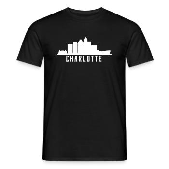 Charlotte Skyline - Men's T-Shirt - black - Front - AI Model Male 178 light (178cm)