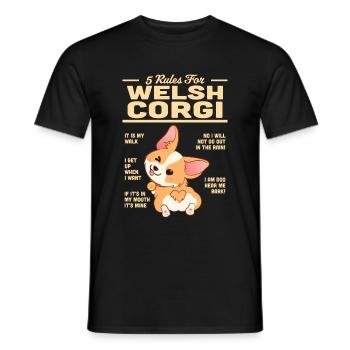Welsh Corgi - Männer T-Shirt - Schwarz - Vorne - AI Model Male 178 light (178cm)