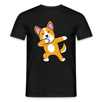 Welsh Corgi - Männer T-Shirt - Schwarz - Vorne - AI Model Male 178 light (178cm)