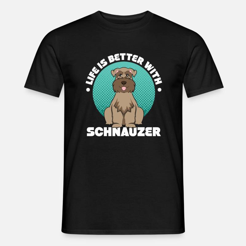 Zwergschnauzer - Männer T-Shirt - Schwarz