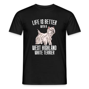 West Highland Terrier - Men's T-Shirt - black - Front - AI Model Male 178 light (178cm)