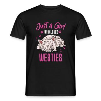 West highland terrier - Men's T-Shirt - black - Front - AI Model Male 178 light (178cm)